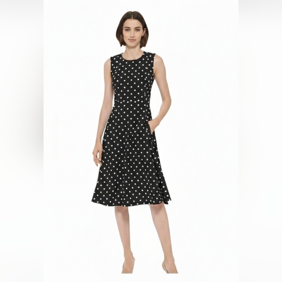 Calvin Klein Dresses & Skirts - NWOT! Calvin Klein Fit-And-Flare Polka Dot Dress, Size 12